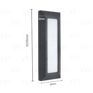 Éclairage intégré pour escaliers muraux extérieurs, lumière LED carrée longue <span class=keywords><strong>horizontale</strong></span> encastrée pour marches de terrasse de jardin - Product Image 2