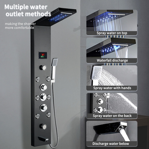 Hot Sale Wall-Mounted Multifunctional Spa Led Shower Panel for Home Bathroom Stainless Steel Ceramic Rain Soft Constant - Product Image 4
