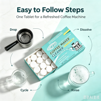 Tablettes de nettoyage pour machine à expresso : Détartrant et dégraissant pour filtre et tête de brassage
