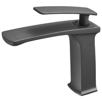 Robinet de lavabo monotrou en cuivre pur avec cartouche céramique, design moderne et minimaliste, pour eau chaude et froide, à poser sur le comptoir, pour salle de bain