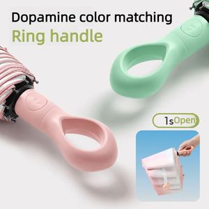 Paraguas Plegable Compacto con Logotipo Personalizado OEM, Apertura y Cierre Automático, Protección UPF50, Degradado, para Sol y Lluvia, Regalo para Mujeres y Niñas - Product Image 3