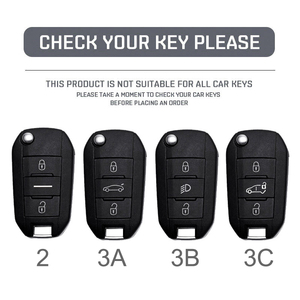 Étui de <span class=keywords><strong>protection</strong></span> pour clé de voiture en plastique carbone pour <span class=keywords><strong>Peugeot</strong></span> 208 <span class=keywords><strong>308</strong></span> T9 508 2008 pour Citroën C4 pour Opel Corsa Crossland X Accessoires auto - Product Image 2