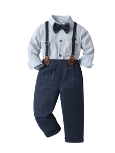 <span class=keywords><strong>Traje</strong></span> Formal de Caballero para Niño Estilo Occidental <span class=keywords><strong>con</strong></span> Camiseta <span class=keywords><strong>Blanca</strong></span> de Manga Larga + Pantalones <span class=keywords><strong>con</strong></span> Tirantes + Pajarita, Ropa para Niño 5A - Product Image 6