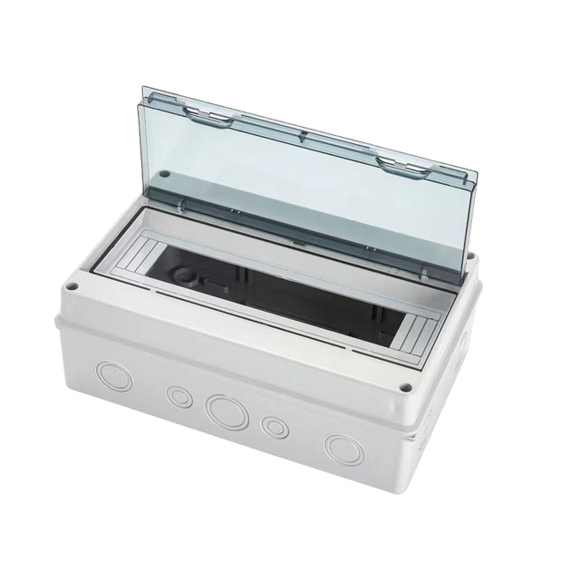 HT Plastic Electric Power Distribution Panel Board Electrical 24 Way IP65 Waterproof DC Distribution Board Main Switch Box
