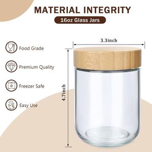 Pot de conservation alimentaire cylindrique simple, durable, empilable et hermétique avec couvercle à vis, capacité 560 ml, pour animaux de compagnie et céréales - Product Image 2