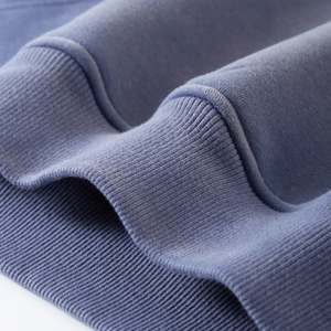 Vêtements streetwear personnalisés pour femme, sweat à capuche sport en molleton épais, coupe classique, bleu vintage, en coton uni pour l'automne - Product Image 6