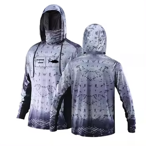 Camisa de Pesca Masculina Personalizada em Poliéster com Proteção <span class=keywords><strong>UV</strong></span> UPF50, Manga Longa, Camuflagem Laranja, Hoodie para Pesca - Product Image 6