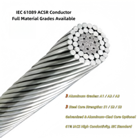 Conductor ACSR IEC 61089 240/39 185/30 400/51 con Núcleo de Acero de Alta Resistencia para Líneas de Transmisión Aéreas