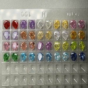 Zircone cubique synthétique en forme de <span class=keywords><strong>poire</strong></span> effet glace pilée, pierres CZ de 3x5mm à 12x16mm, couleurs mélangées, pierres de zircon en vrac pour la fabrication de bijoux - Product Image 1