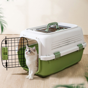 Wholesale Pet Travel Carrier Ecofriendly Plastic Pet Travelling Carriers Cage Box Airline Approved Transportation With Skylight