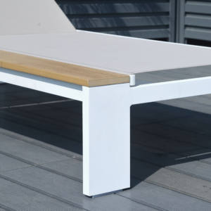 Chaise longue de plage moderne et portable en métal pliable pour patio, lit de repos extérieur en aluminium - Product Image 2