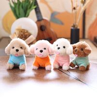 Porte-clés en peluche avec pendentif à breloque pour sac de poupée, mini dessin animé kawaii, animal en peluche jouet chien, porte-clés