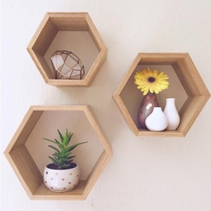 Étagère murale hexagonale en bois flottant en forme de nid d'abeille en <span class=keywords><strong>pin</strong></span> - Product Image 3