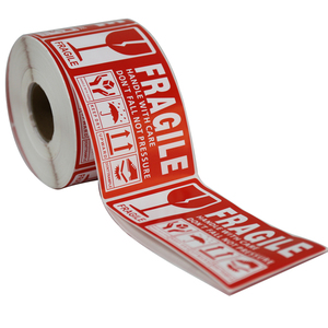 Vận Chuyển Theo Yêu Cầu Nhãn Cảnh Báo Màu Vàng Đỏ Nhãn Dán Mỏng Manh Cho Mũi Tên Lên Không Uốn Cong Xe Tải Nghẹt Thở Sáp Tan Chảy Lọ Nến - Product Image 3