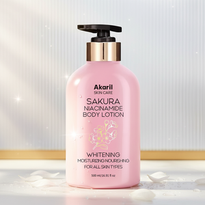 Akaril 500ml Lotion corporelle personnalisée à la fleur de cerisier Sakura, parfum longue durée, hydratante, blanchissante, soin de la peau pour tous types de peau - Product Image 2