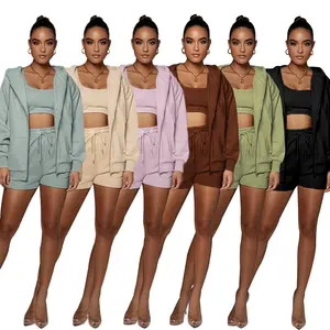 New Summer AU NZ Trendy colore chiaro spugna di cotone 280GSM Soft Crop Top Outfit Lounge Wear Shorts set di pantaloni a due pezzi