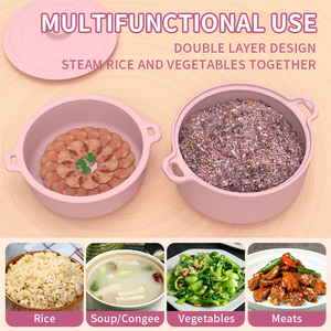 Olla Vaporera de Silicona para <span class=keywords><strong>Microondas</strong></span> 2025 con Colador Extraíble, Apta para Alimentos, Saludable, Reduce el Azúcar, Tazón para Cocinar Verduras <span class=keywords><strong>al</strong></span> <span class=keywords><strong>Vapor</strong></span> - Product Image 5