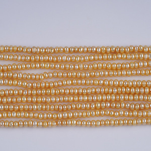 Cadena de Perlas Planas Blancas de 3.5-4mm de Zhuji, Perlas Barrocas Naturales de Agua Dulce para Hacer Collares, Perlas Sueltas en Forma de Patata - Product Image 2