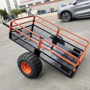 1500LBS Capacité de charge <span class=keywords><strong>ATV</strong></span> Utilitaire Chariot Cargo Remorque Jardin Remorques Ferme Benne Chariot Tondeuse À Gazon Basculement Remorque - Product Image 5