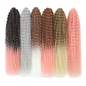 Rizo brasileño de 28 pulgadas al por mayor para <span class=keywords><strong>pelo</strong></span> sintético degradado estilo ondulado al agua cabello trenzado de ganchillo <span class=keywords><strong>rizado</strong></span> brasileño <span class=keywords><strong>caramelo</strong></span> - Product Image 2