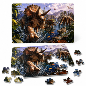 Puzzle d'aventure dinosaure en mousse EVA souple, non toxique et imperméable, 108 pièces, pour l'apprentissage et le jeu parent-enfant - Product Image 2