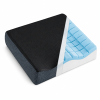 Coussin de siège en mousse à mémoire de forme tissée avec gel pour soulager la pression du coccyx, pour chaise de bureau - Anti-bactérien, amovible et lavable, 100% polyester