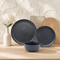 Ensemble de vaisselle en céramique 16 pièces, ensemble de porcelaine blanche pour la cuisine et la maison