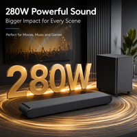 Barre de son Dolby Atmos 280W BT 5.3 sans fil, système de cinéma maison avec caisson de basses pour équipement TV