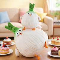 Coussin en peluche poulet ail, figurine de dessin animé poulet oignon vert, oreiller décoratif poussin échalote, cadeau