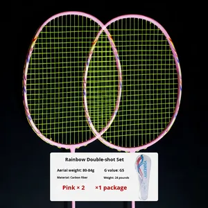 Raquette de <span class=keywords><strong>badminton</strong></span> légère en fibre de carbone complète, ensemble simple/<span class=keywords><strong>double</strong></span> pour hommes et femmes, offensive, défensive, durable, adulte, professionnelle - Product Image 6