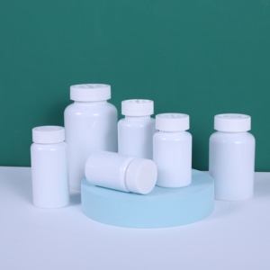 Flacon à pilules en plastique blanc personnalisé 100 ml 150 ml 200 ml 250 ml 300 ml Contenant en PEHD - Product Image 1