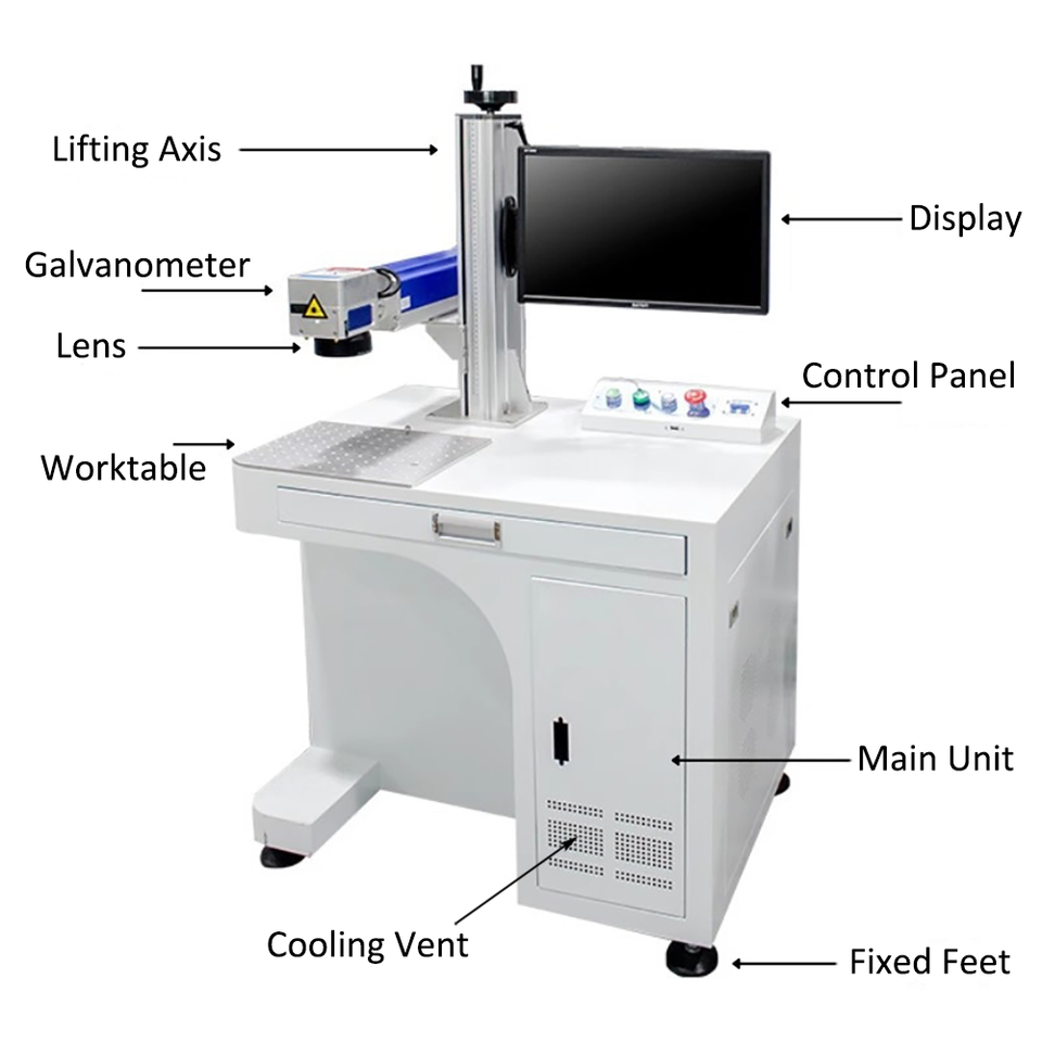 Industrial Pulsed Fiber Laser Marking Machine for Metal Material High ...