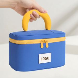 Custom Logo Makeup <b>Bag</b> with Sturdy Handle Water Resistant Cosmetic <b>Bag</b> with Double Zippers <b>Travel</b> <b>Toiletry</b> Organizer - Product Image 5