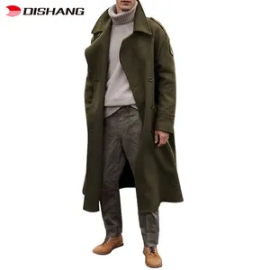 Fashion Long Coat Mens Autumn Slim Trench Men'S Long Coat Turn-Down Collar Single Breasted Winter Long Coat Men