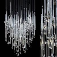 Luminaire suspendu en cristal de verre en forme de goutte d'eau Firelux personnalisé haut de gamme pour hôtel de luxe, villa, escalier, salon