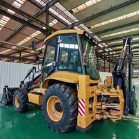 75KW Mesin Diesel CE Baru, Mini Backhoe Loader Besar, Wheel Loader 4x4, Mesin Cummins