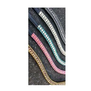 Cinta Adhesiva de Alta Calidad de 10mm con Cristales Rivoli para Frente de Caballo, de la India, con Cierre Trasero Abierto, para Bridas, Producto Ecuestre, OEM ODM, Venta al por Mayor - Product Image 6