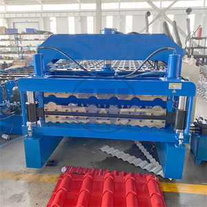 High Productivity Colored Corrugated Roof <b>Tile</b> <b>Making</b> <b>Machine</b> with Engine and Gear Double Layer Press Roll Forming <b>Machine</b> - Product Image 3