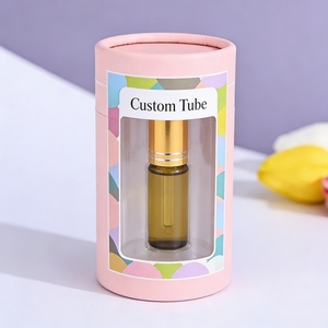 Emballage cosmétique personnalisé en tube cylindrique en papier avec fenêtre transparente, impression dorée, papier métallisé recyclable - Product Image 5