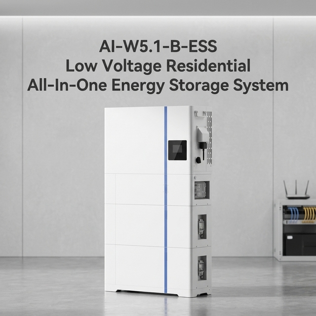 AI-W5.1-5P1-EU-B(5kWh) AI-W5.1-B-ESS Low Voltage Home All in One Stackable 10/15/20Kwh Rechargeable Lithium Solar Battery Pack