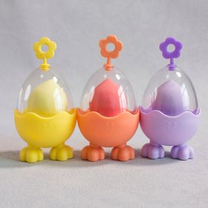 Éponge de beauté en forme de coquille d'œuf, houppette créative avec cordon, boîte de rangement lavable pour le visage, portable, anti-poussière, boucle tournesol - Product Image 4