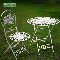 Ensemble de Tables et chaises de balcon rétro en fer forgé de Style européen
