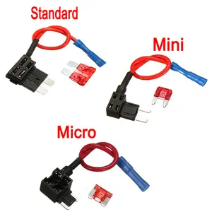 Soporte de fusibles de coche de 12V, adaptador de corriente de circuito a, fusible de cuchilla de 10a, estándar Micro Mini