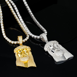 Pendentif personnalisé pour homme en argent sterling 925, style hip-hop, plaqué rhodium, avec chaîne en moissanite glacée, certifié, pour fêtes et événements - Product Image 2