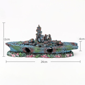 Decorazioni per Acquario a Forma di Nave, Ornamenti per Paesaggistica, Nave Affondata, Decorazione per Acquario, Grotta e Nave in Distress - Product Image 6