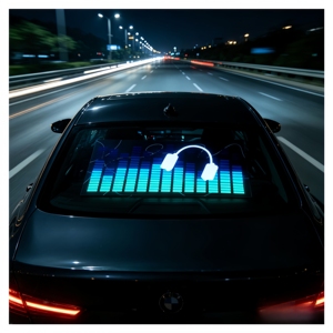 Pegatinas <span class=keywords><strong>EL</strong></span> Activadas por Sonido de 12 V para la Ventana Trasera del Automóvil Se ilumina al ritmo de la música de tu coche. Visible desde <span class=keywords><strong>el</strong></span> exterior. Atrae Miradas en Cada Viaje - Product Image 1
