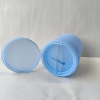 Pot en plastique PP mat bleu 200g pour emballage cosmétique / Pots en plastique givré 200g pour crème masque facial / Pot pour crème masque pour les yeux