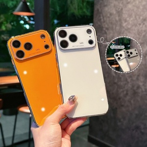 <span class=keywords><strong>Coque</strong></span> de téléphone <span class=keywords><strong>en</strong></span> <span class=keywords><strong>verre</strong></span> électroplaqué AG simple pour <span class=keywords><strong>iPhone</strong></span> 17 Pro Max 16 Plus 15 14 13 12 <span class=keywords><strong>11</strong></span> avec protection d'objectif, <span class=keywords><strong>coque</strong></span> arrière, vente <span class=keywords><strong>en</strong></span> gros - Product Image 2