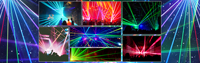 SHEHDS Laser d'animation RGB 6W DMX512 ILDA RJ45 25KPPS Scanner Contrôle par APP Projection Lumière Laser DJ pour Bar et Boîte de Nuit