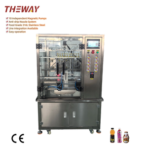 Machine de remplissage automatique haute précision à 10 têtes pour liquides visqueux, huiles et crèmes en pot, avec surveillance à distance - Product Image 1